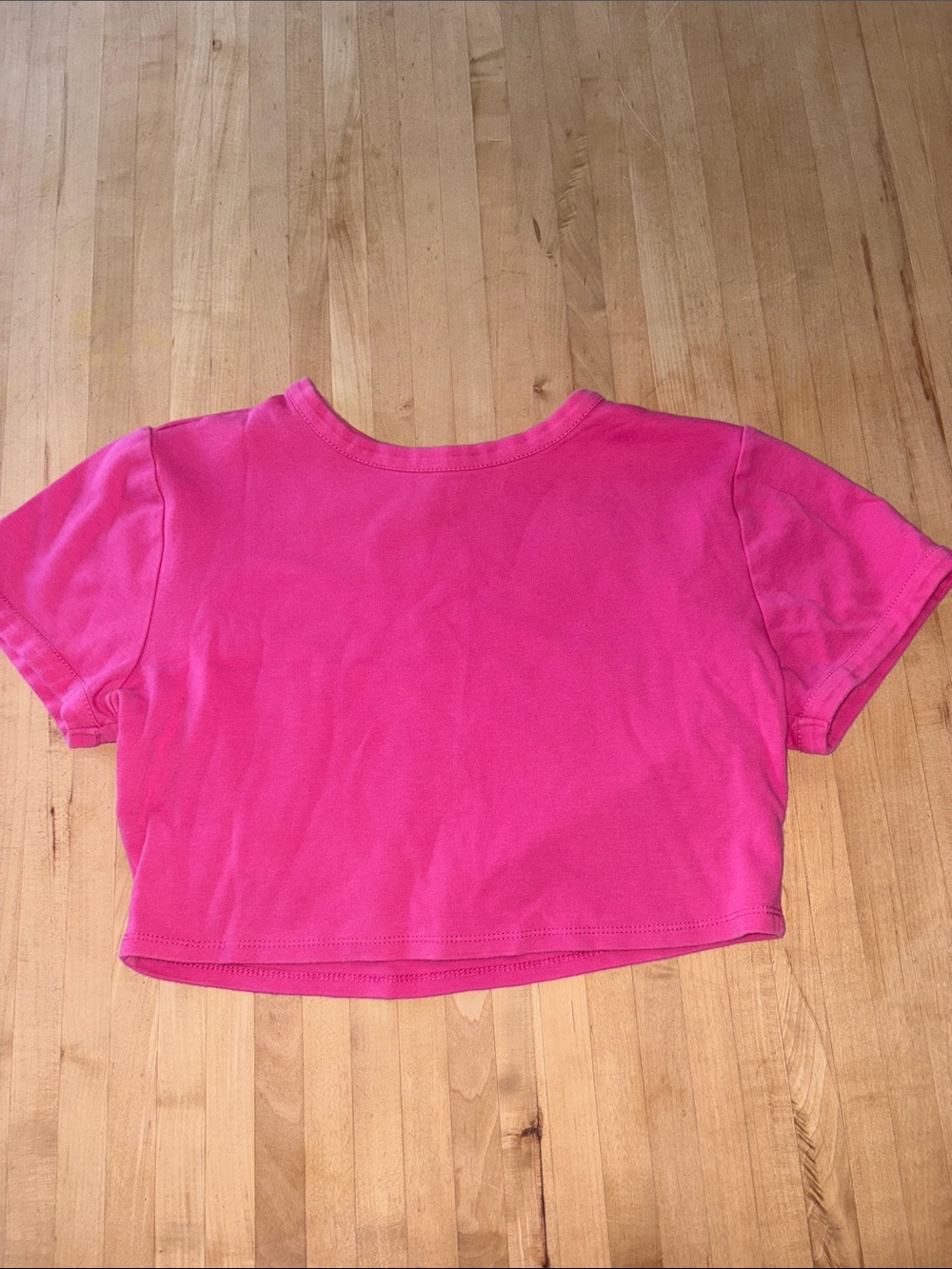 Urban Outfitters Women's Size Large Bright Pink Cropped Tee
